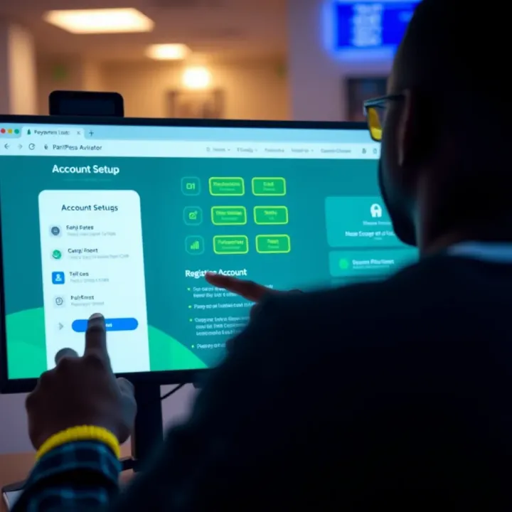 Account Setup and Security in PariPesa Aviator User navigating PariPesa Aviator registration screen showcasing account setup and security features